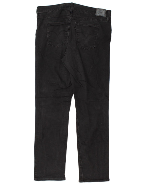 Levi's Damen 314 Shaping Straight Jeans W33 L30 Schwarze Baumwolle