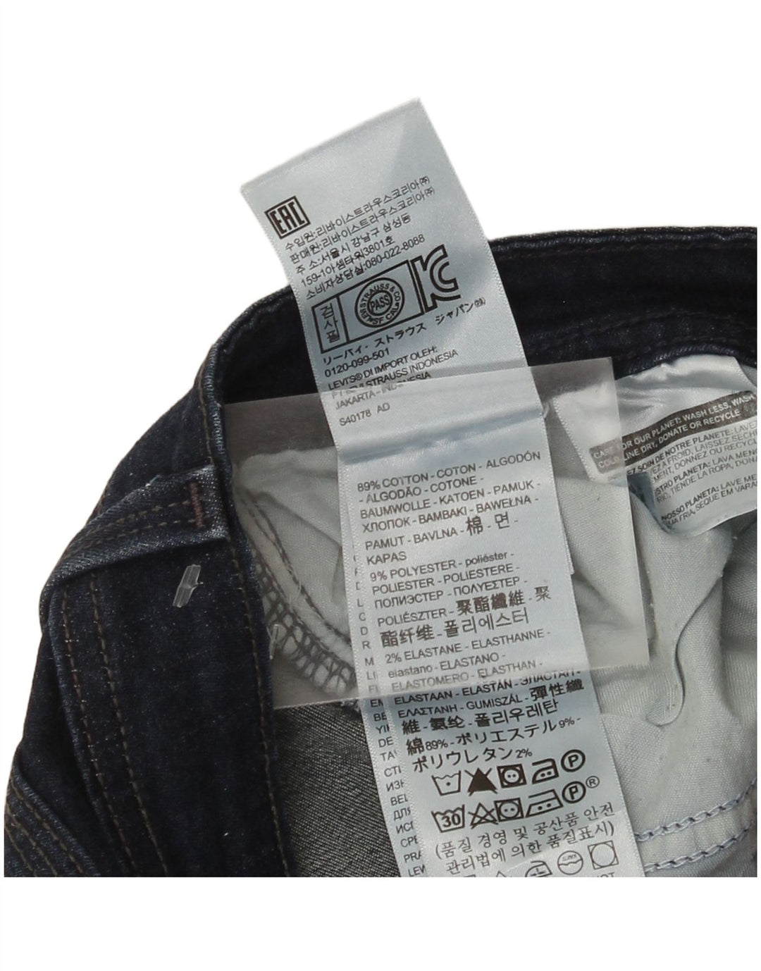 Levi's Damen 529 Curvy Bootcut Jeans W31 L30 Marineblau Baumwolle