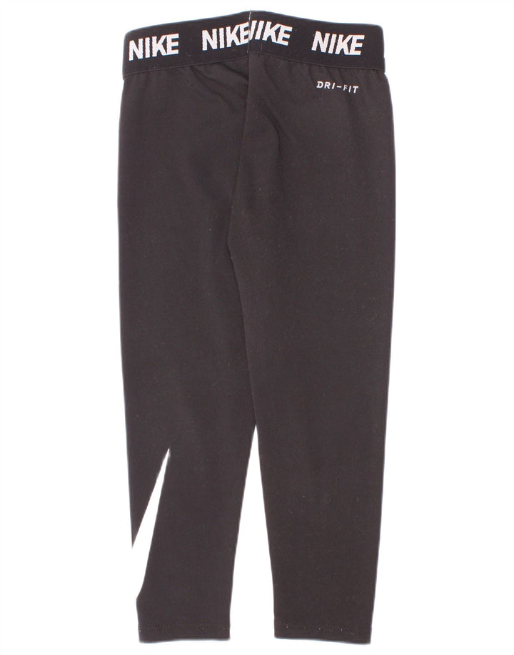 Nike Dri Fit Grafik-Leggings für Mädchen, 4–5 Jahre, Größe S, Schwarz, Polyester