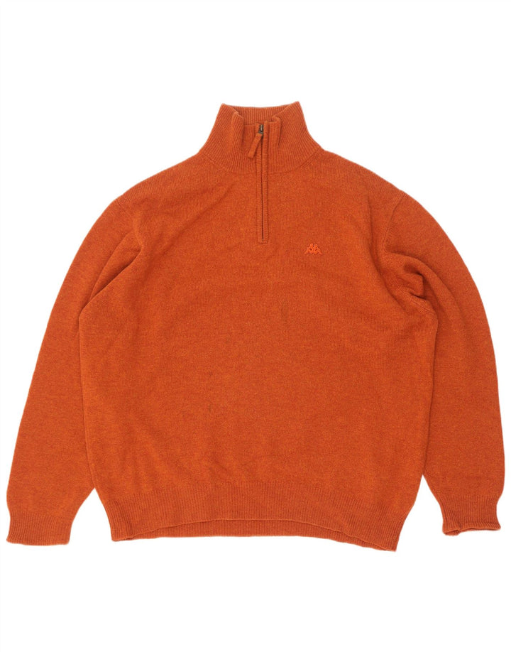 Kappa Herren-Pullover mit Reißverschluss, XL, Orange