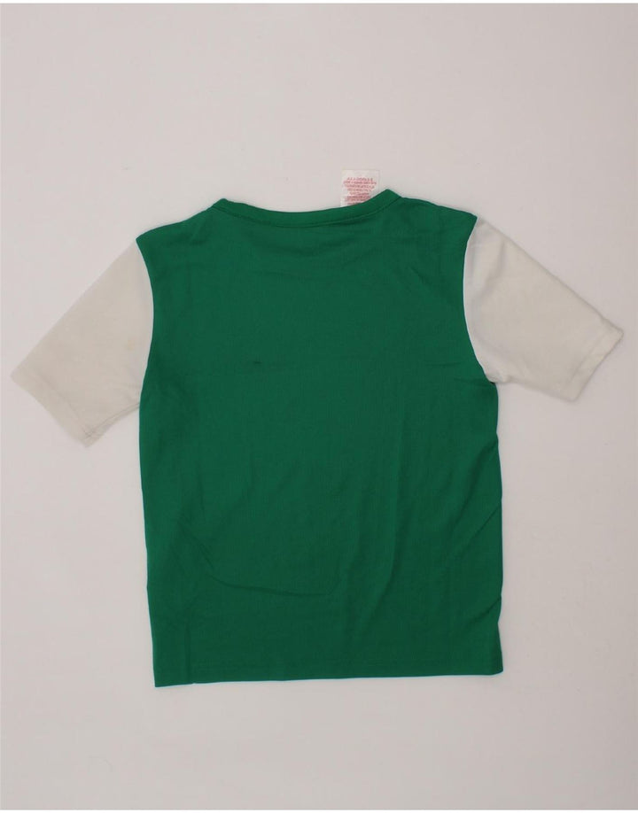 ADIDAS Boys Climalite T-Shirt Top 7-8 Years Green Colourblock Polyester Vintage Adidas and Second-Hand Adidas from Messina Hembry 
