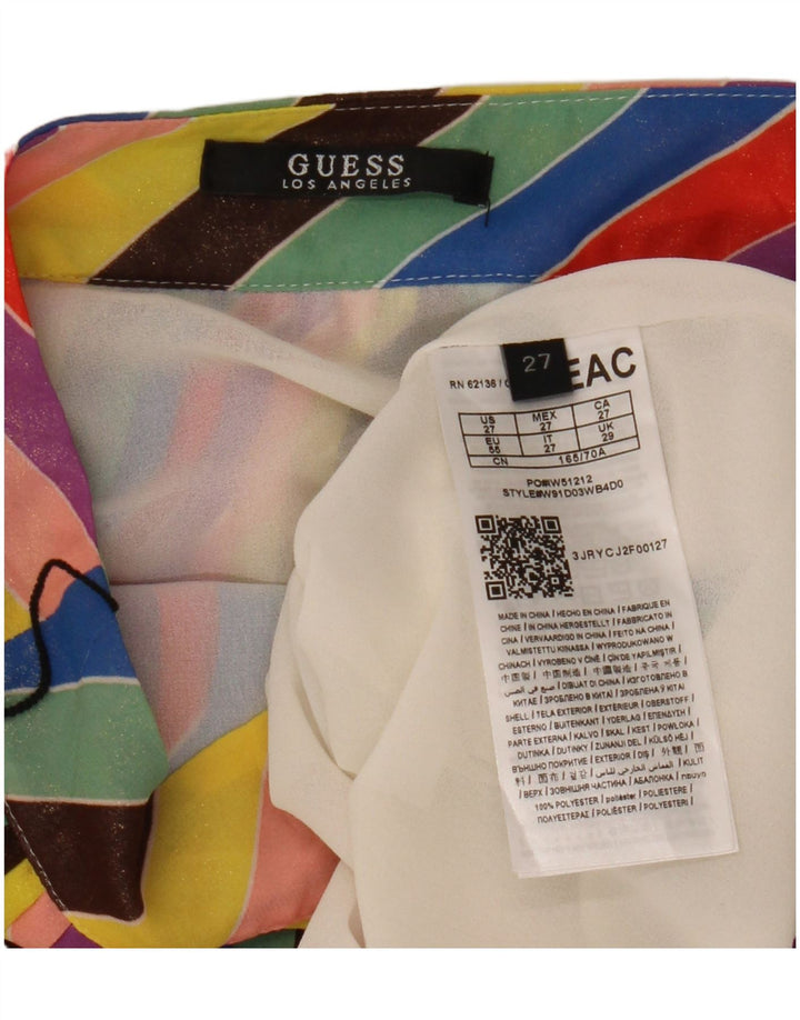 GUESS Damen Messerfaltenrock W27 Klein Mehrfarbig gestreift