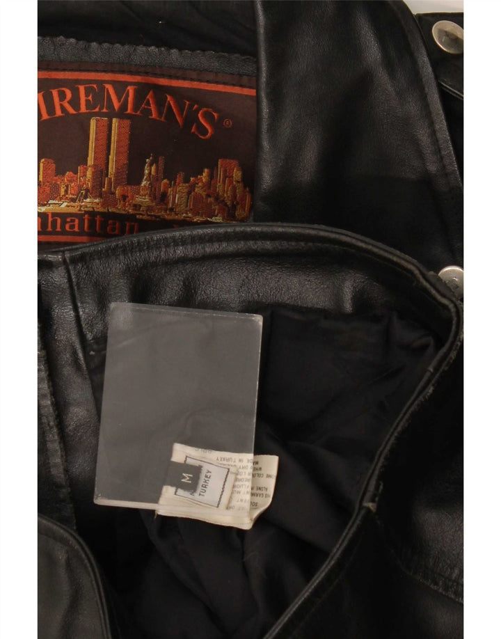 Vintage Herren Lederjacke UK 38 Medium Schwarz