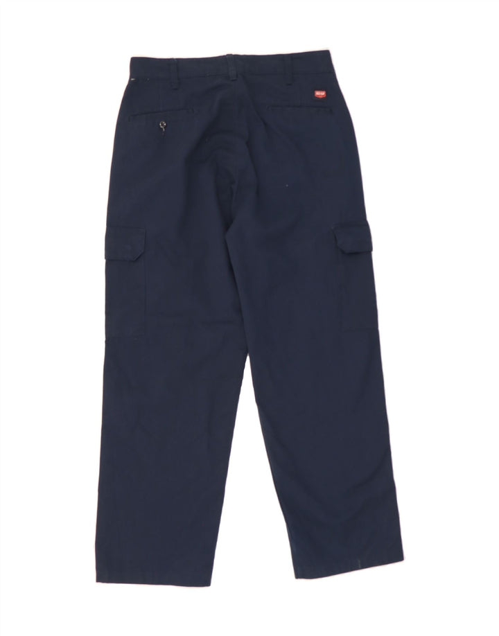 RED KAP Mens Straight Cargo Trousers W30 L30 Navy Blue Polyester Vintage Red Kap and Second-Hand Red Kap from Messina Hembry 