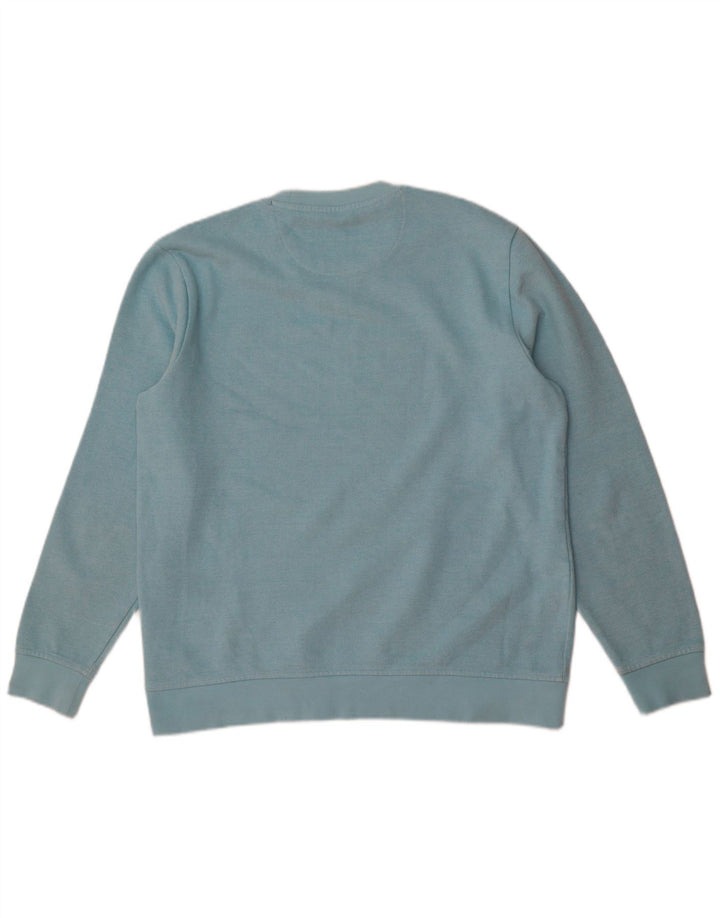 Crew Clothing Herren-Sweatshirt-Pullover aus mittelblauer Baumwolle