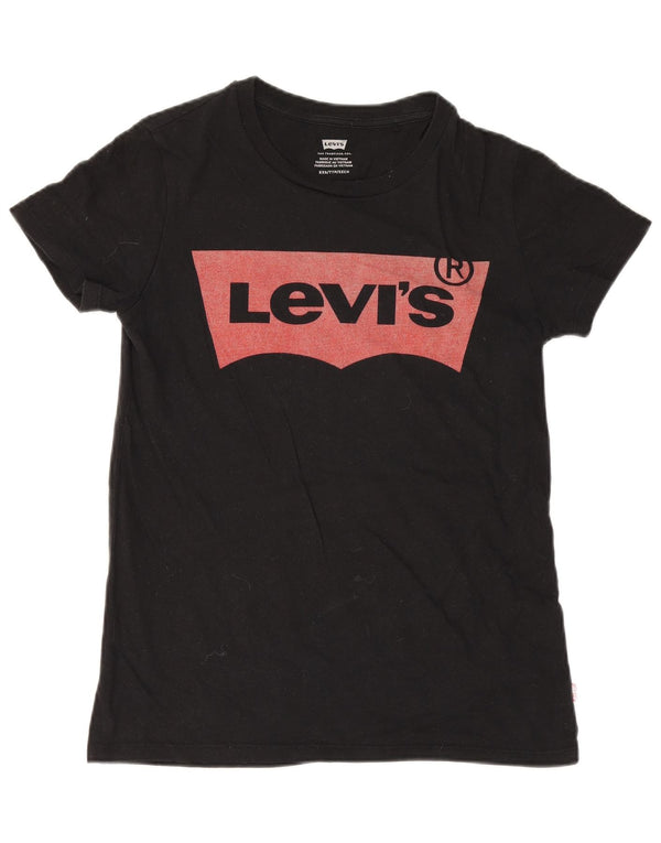 Levi's Damen Graphic T-Shirt Top UK 2 2XS Schwarz