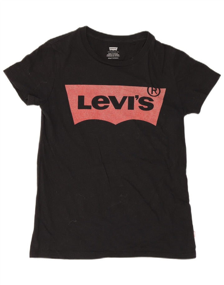 Levi's Damen Graphic T-Shirt Top UK 2 2XS Schwarz