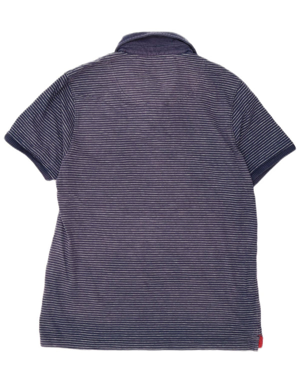 Joules Herren-Poloshirt mit schmaler Passform, große marineblaue Nadelstreifen-Baumwolle