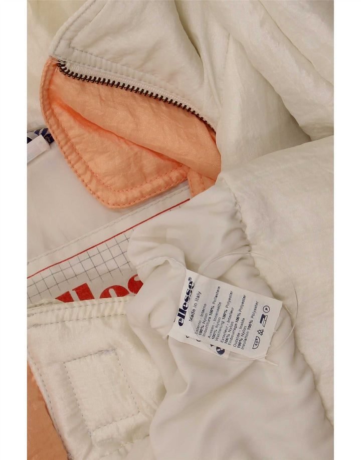 Ellesse Womens Loose Fit Wattierte Jacke IT 48 XL Weiß Nylon Retro