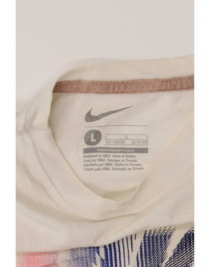 Nike Jungen T-Shirt mit Grafik, 12–13 Jahre, Größe L, Weiß