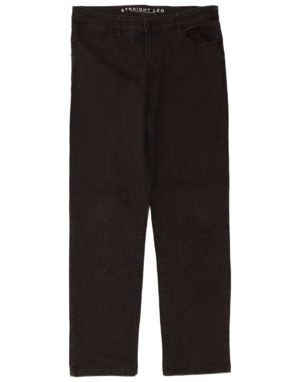 Marks & Spencer Damen Gerade Freizeithose UK 14 Large W32 L28 Schwarz
