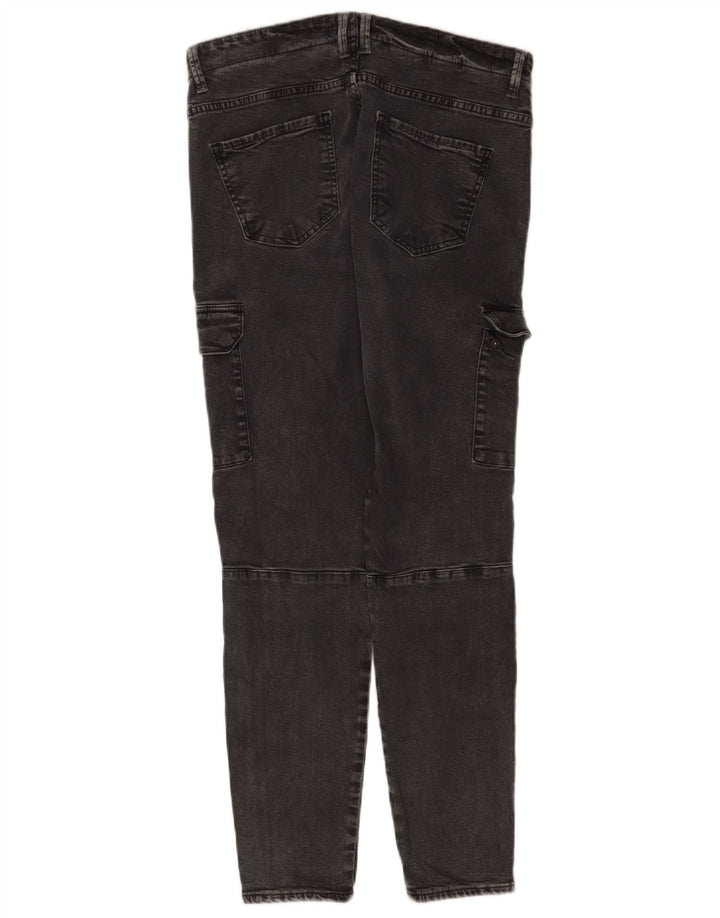 Zara Damen Cargo Slim Jeans EU 42 Large W32 L28 Grau