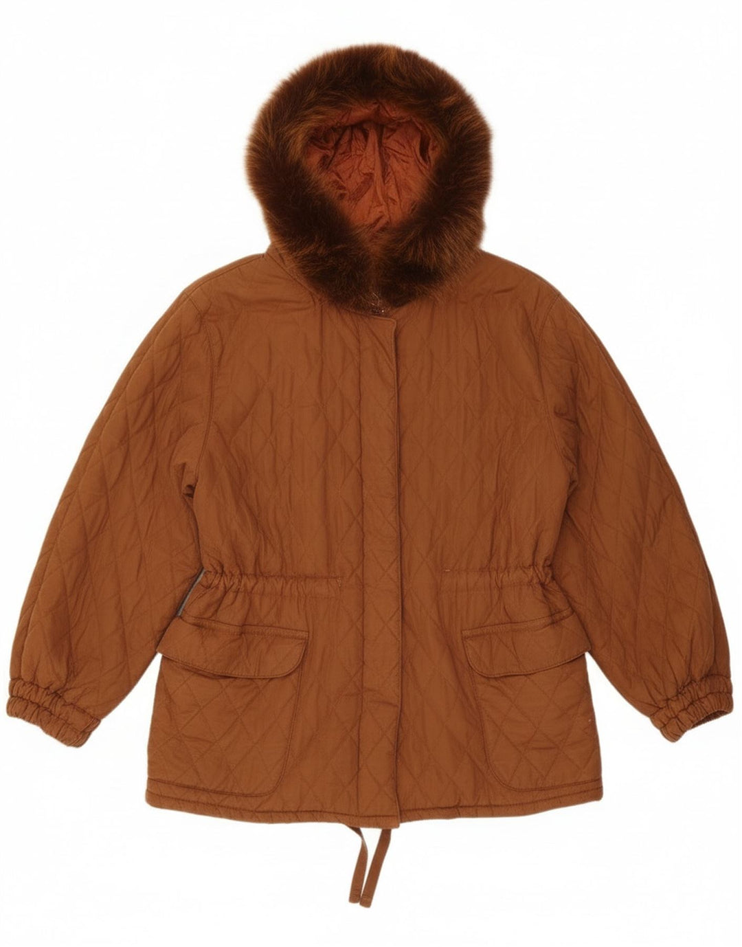 Ileana Zara Damen Übergroße Steppjacke mit Kapuze IT 40 Small Braun