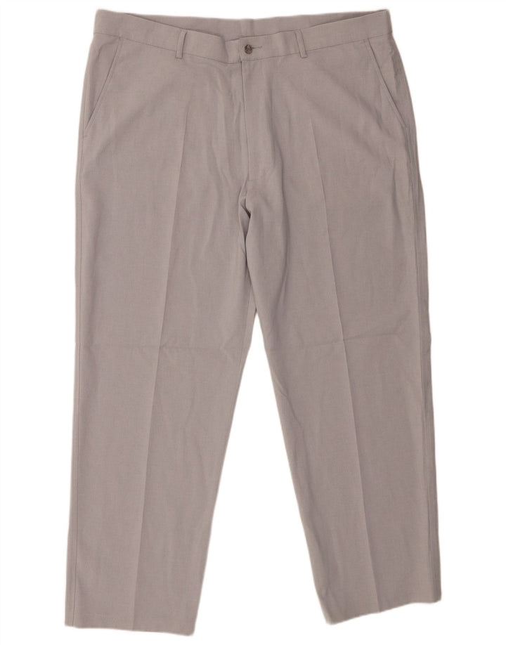 Farah Herren gerade Chinohose W42 L29 Grau Polyester