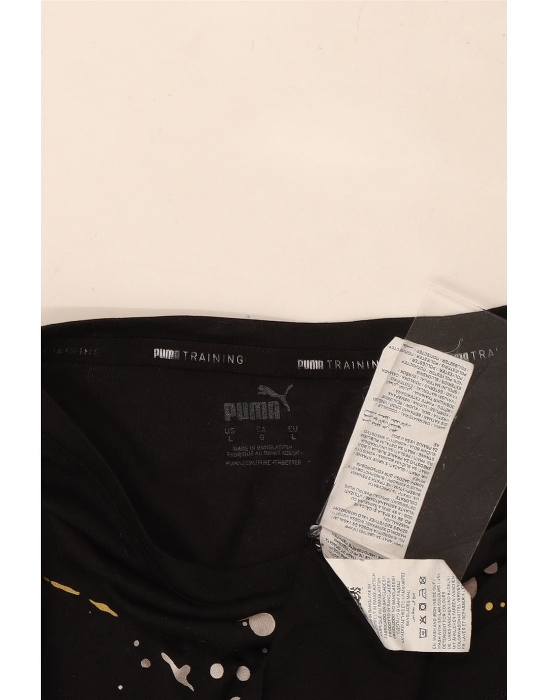 PUMA Damen Crop Oversized Graphic T-Shirt Top UK 16 Large Schwarz Polyester