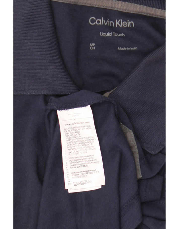 Calvin Klein Herren-Poloshirt, klein, marineblau, Baumwolle
