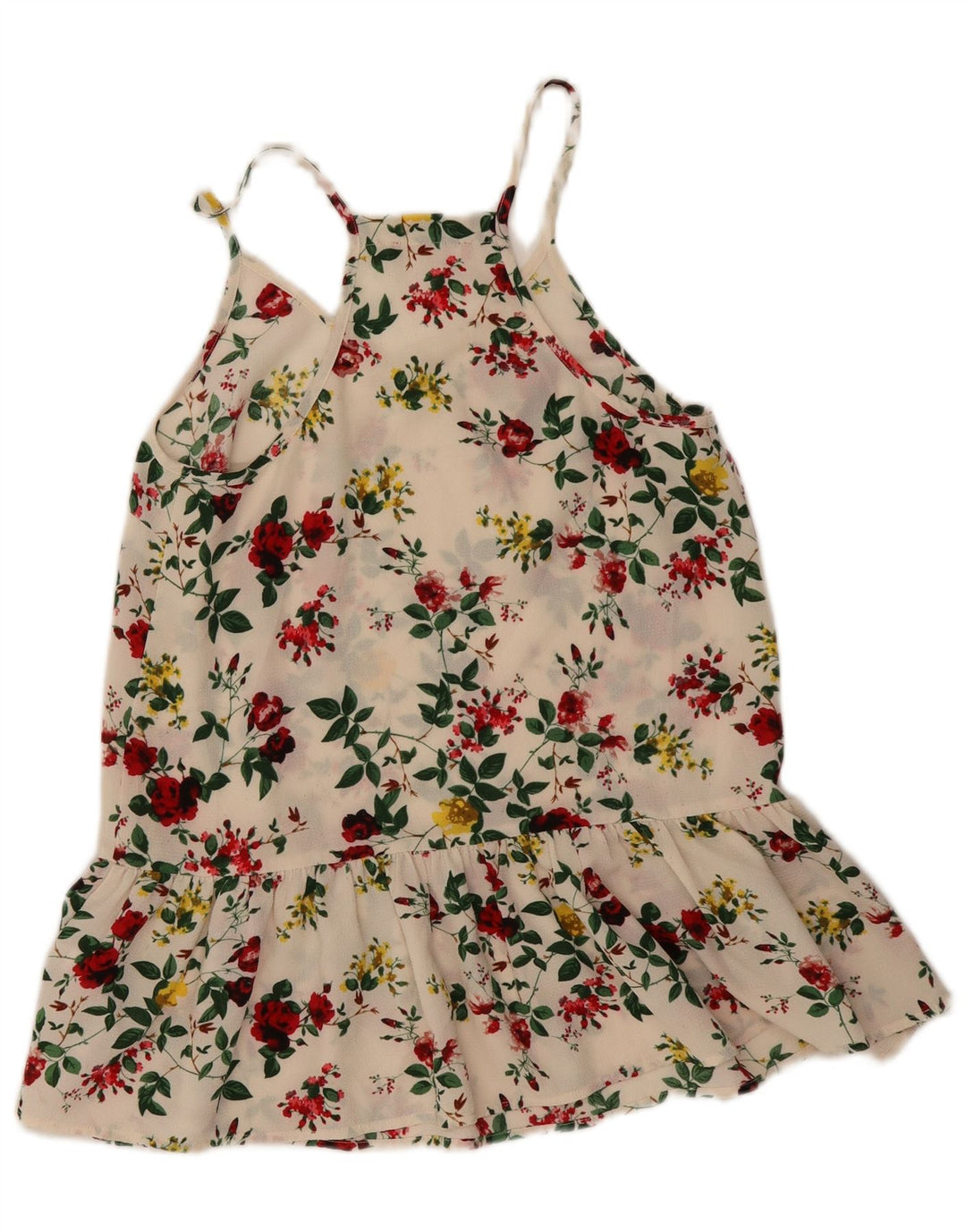 Guess Damen-Sommerkleid, UK 6 XS, gebrochenes Weiß, Blumenmuster, Polyester