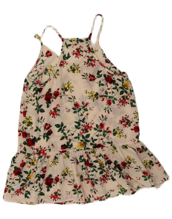 Guess Damen-Sommerkleid, UK 6 XS, gebrochenes Weiß, Blumenmuster, Polyester