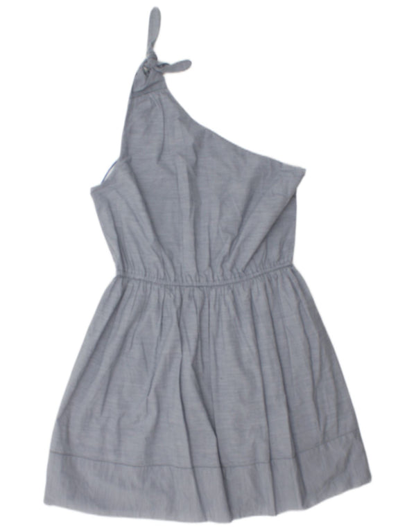 Abercrombie & Fitch Damen One-Shoulder-Kleid UK 14 Große blaue Baumwolle