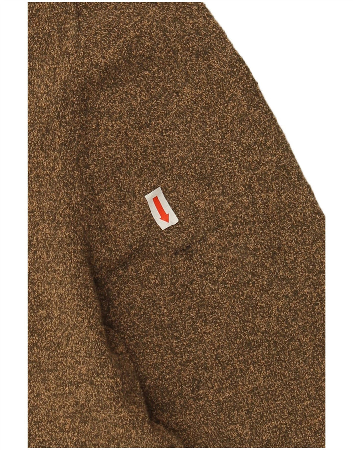Lyle & Scott Herren-Pullover mit Rundhalsausschnitt, Größe S, Khaki, gefleckte Baumwolle