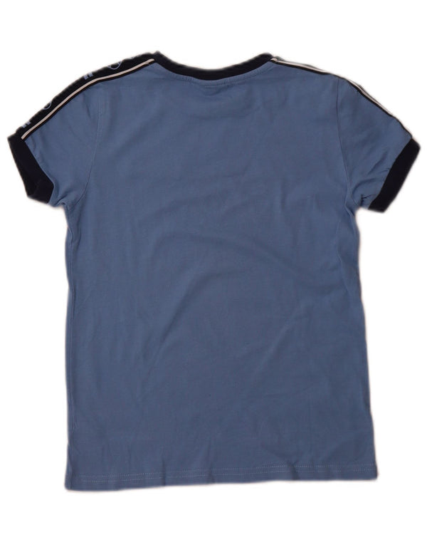 ELLESSE Grafik-T-Shirt-Oberteil für Jungen, 8–9 Jahre, blaue Baumwolle