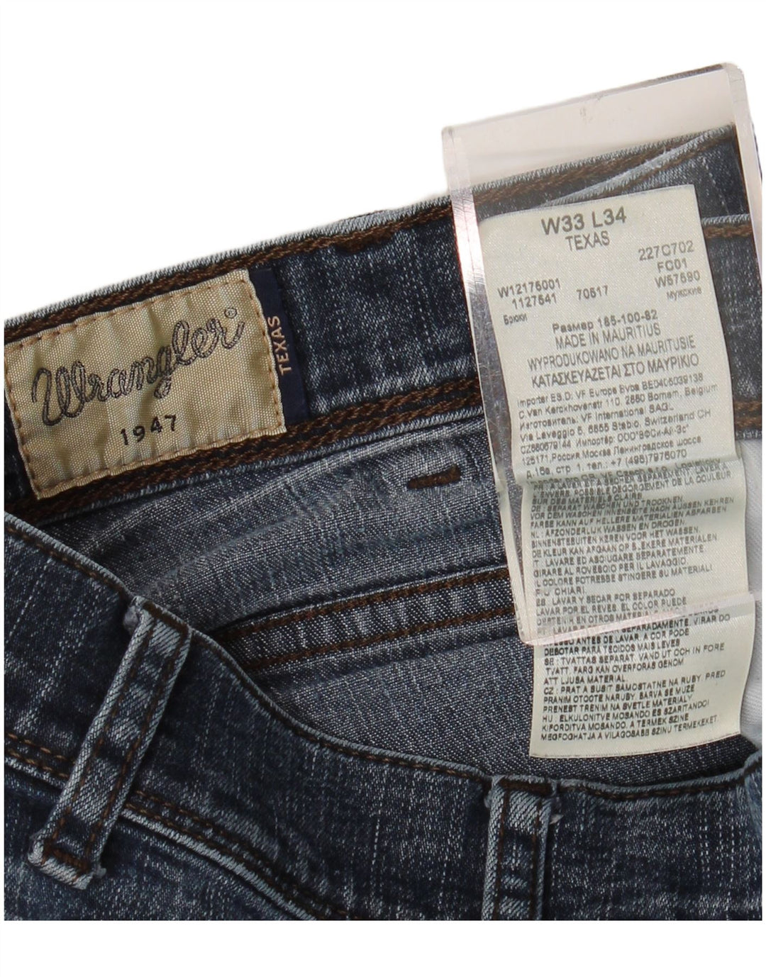 WRANGLER Herren Texas Straight Jeans W33 L34 Blau