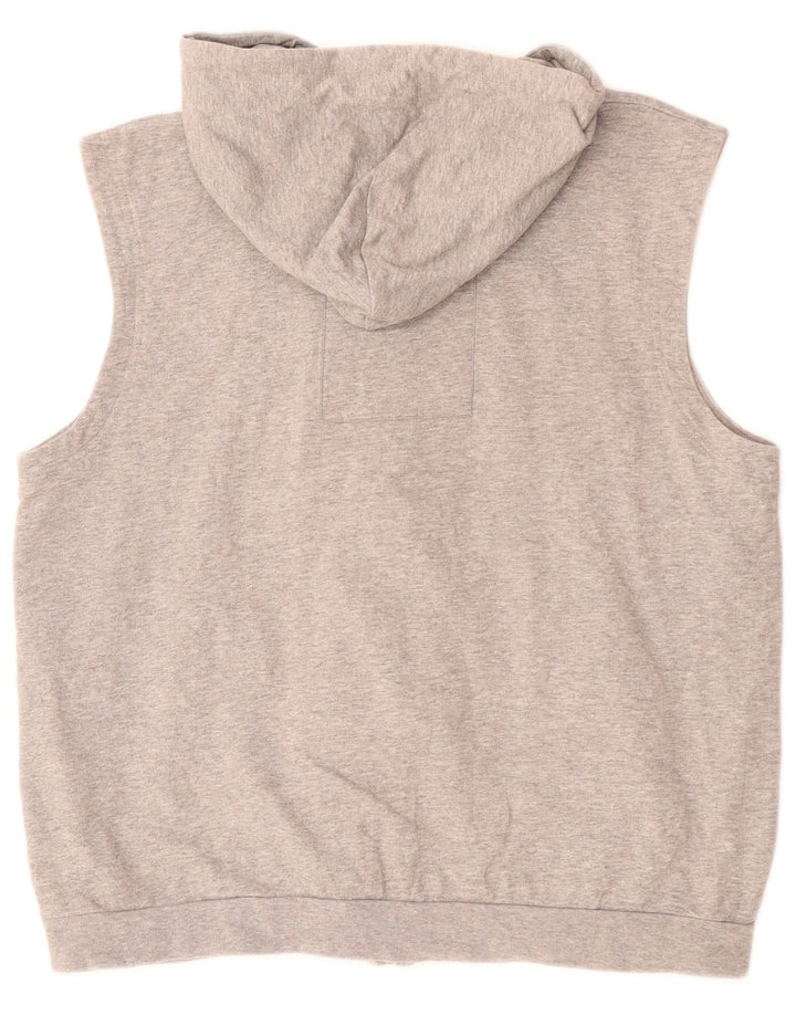 NIKE Herren-Kapuzenpullover, ärmellos, mit Reißverschluss, UK 39/41, mittelgraue Baumwolle