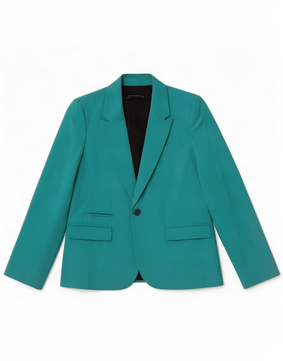 Zara Damen 1-Knopf-Blazerjacke UK 14 Large Türkis