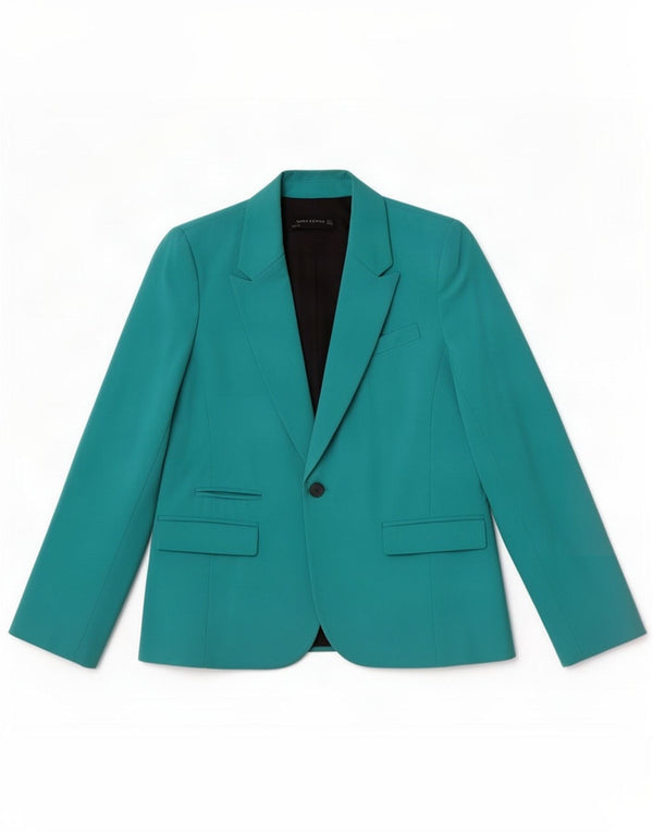 Zara Damen 1-Knopf-Blazerjacke UK 14 Large Türkis