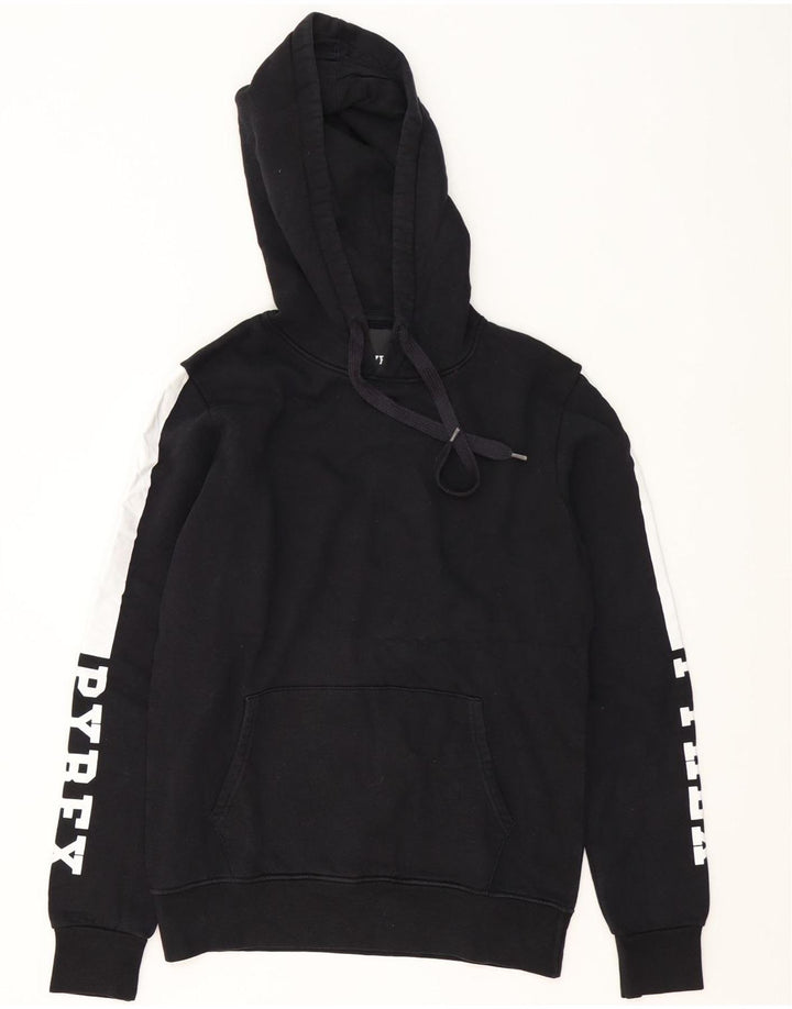 Pyrex Herren-Kapuzenpullover mit Grafik, Größe S, Schwarz, Colourblock-Baumwolle