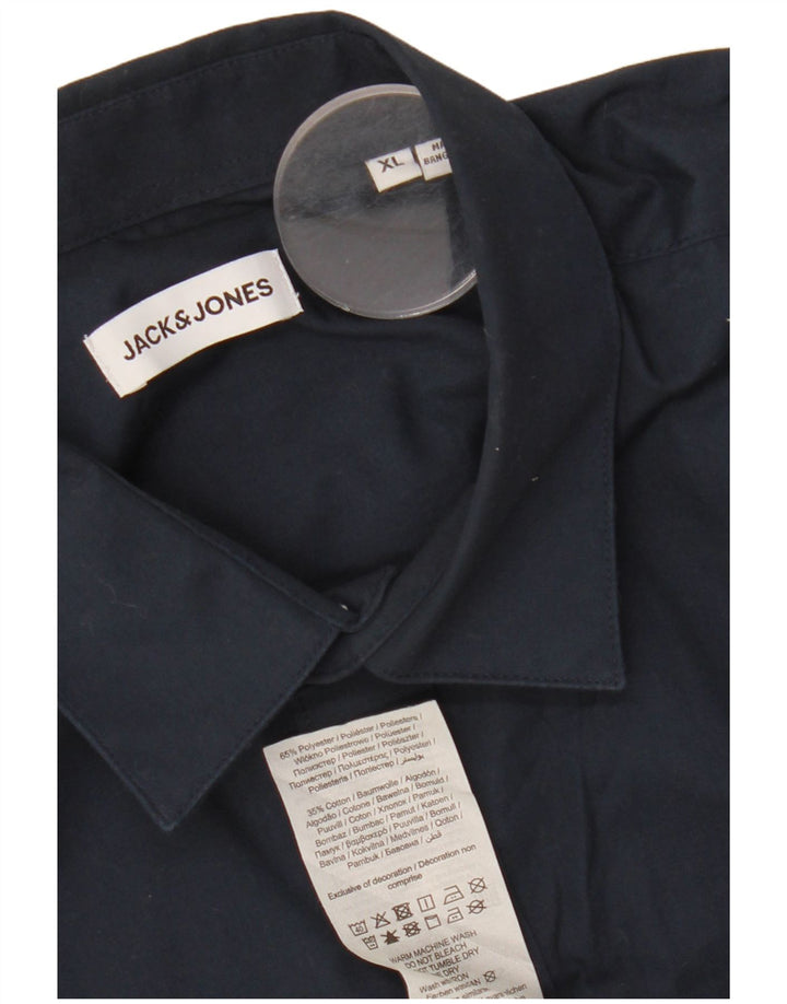 JACK & JONES Herrenhemd XL Marineblau Polyester