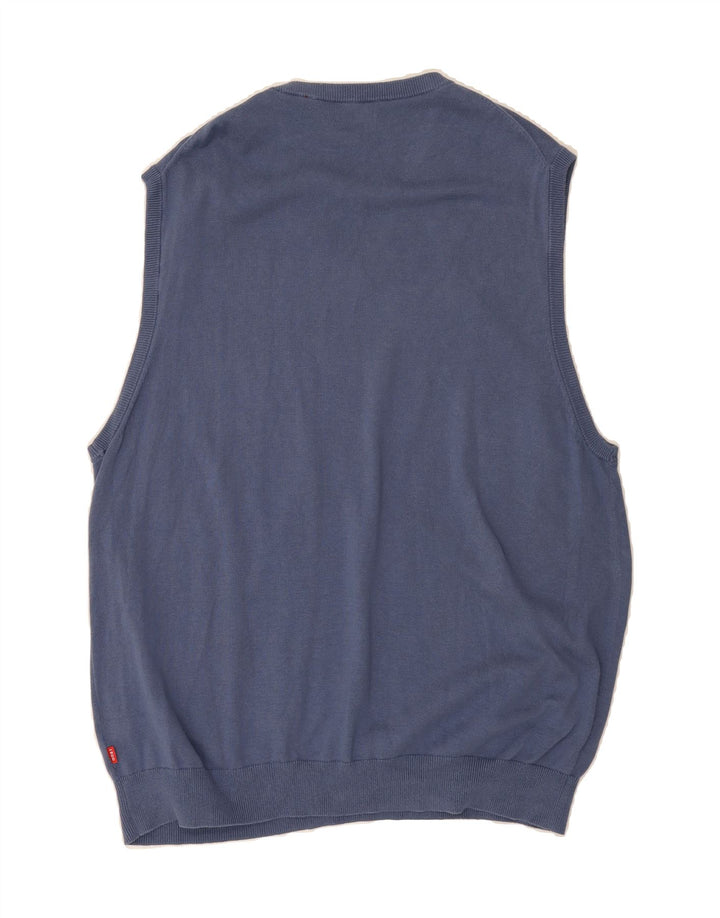 IZOD Mens Vest Tank Top XL Navy Blue Cotton Vintage Izod and Second-Hand Izod from Messina Hembry 