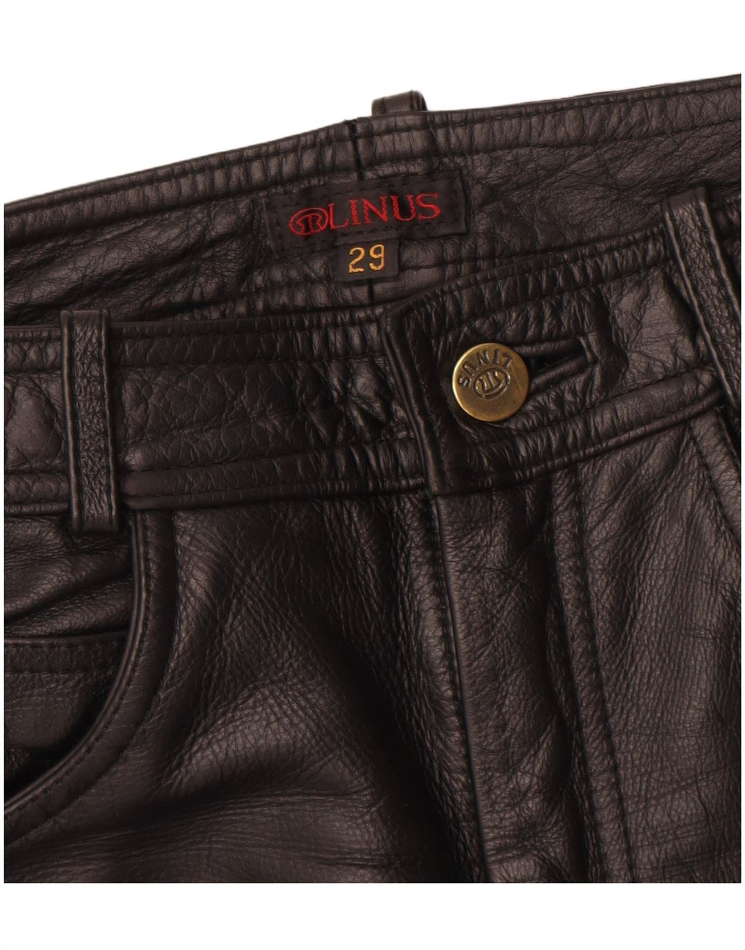 Linus Damen Slim Lederhose W29 L33 Schwarzes Leder