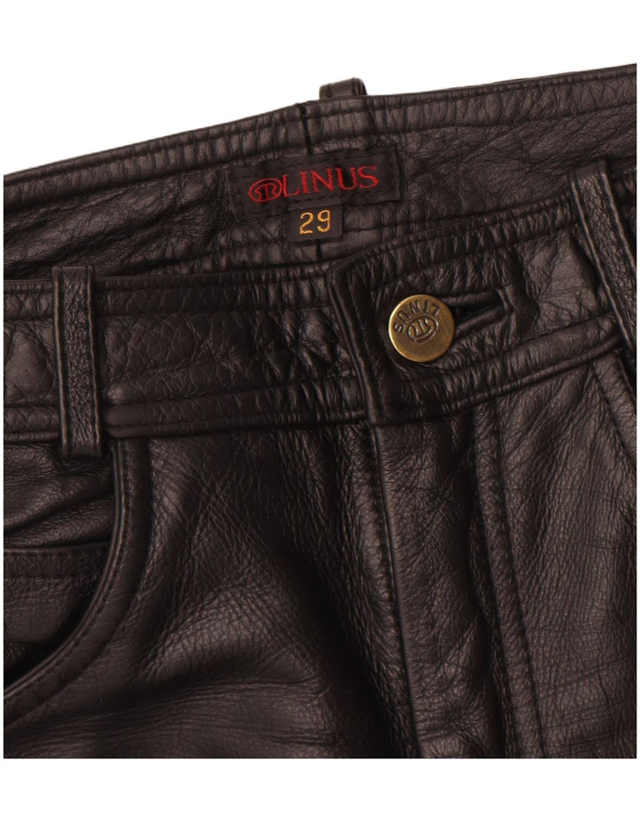 Linus Damen Slim Lederhose W29 L33 Schwarzes Leder