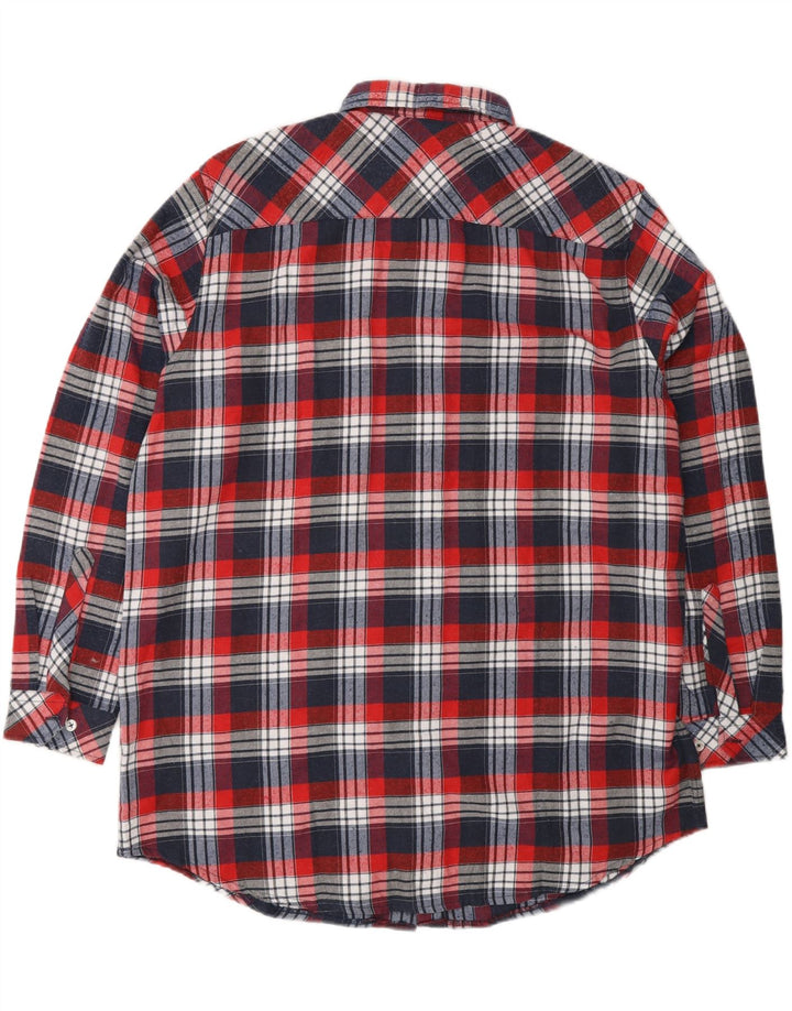 REWARD Herren-Flanellhemd, UK 39/40, mittelrot karierte Baumwolle