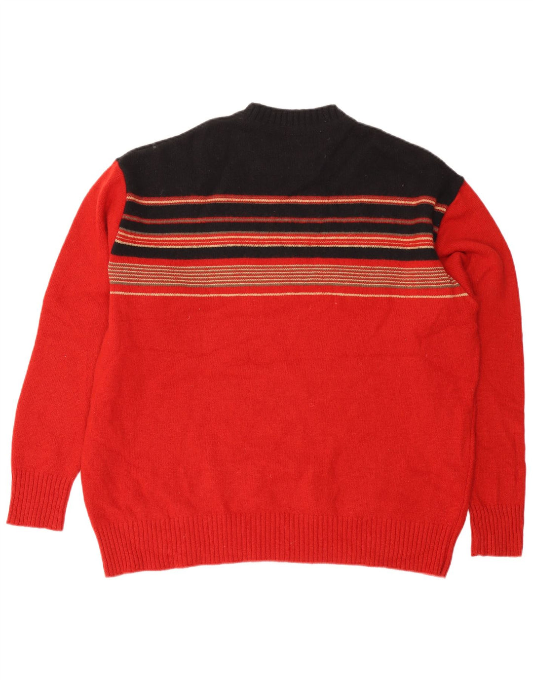 PAUL SMITH Herren-Pullover mit Rundhalsausschnitt, XL, rot gestreifte Wolle