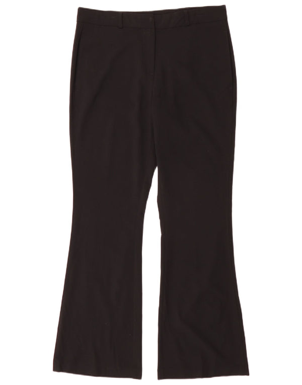 Marks & Spencer Damen Flare-Anzughose UK 12 Medium W30 L31 Schwarz