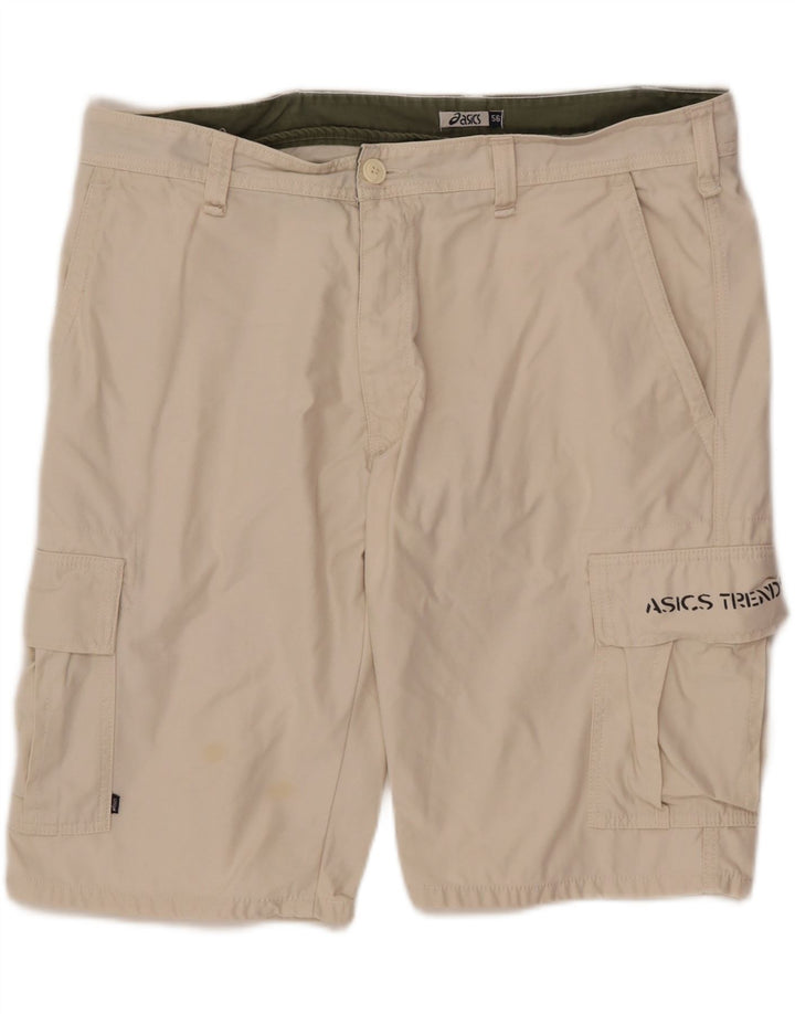 Asics Herren Cargo Shorts IT 56 3XL W40 Beige Baumwolle