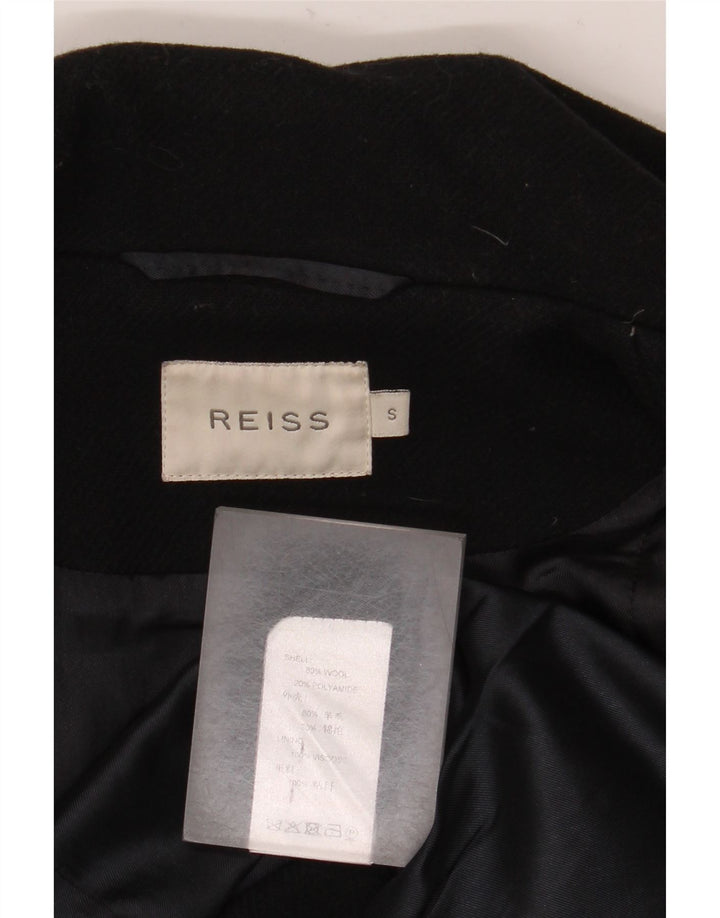 Reiss Damenmantel UK 10 Small Schwarze Wolle