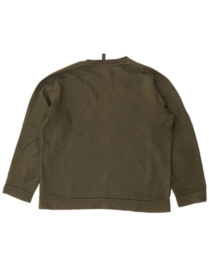 Adidas Herren Sweatshirt Pullover Large Khaki Colourblock Baumwolle