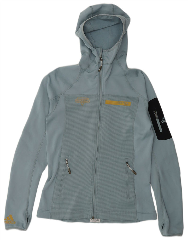 Adidas Damen Terrex Trainingsanzug Top Jacke UK 12 Mittelblau Farbblock