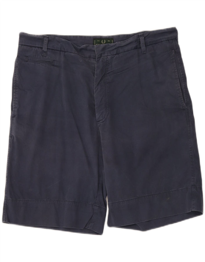 FRED PERRY Herren Chinoshorts IT 54 2XL W38 Marineblaue Baumwolle