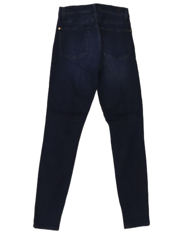 7 For All Mankind Damen Skinny Jeans W28 L30 Marineblau Modal