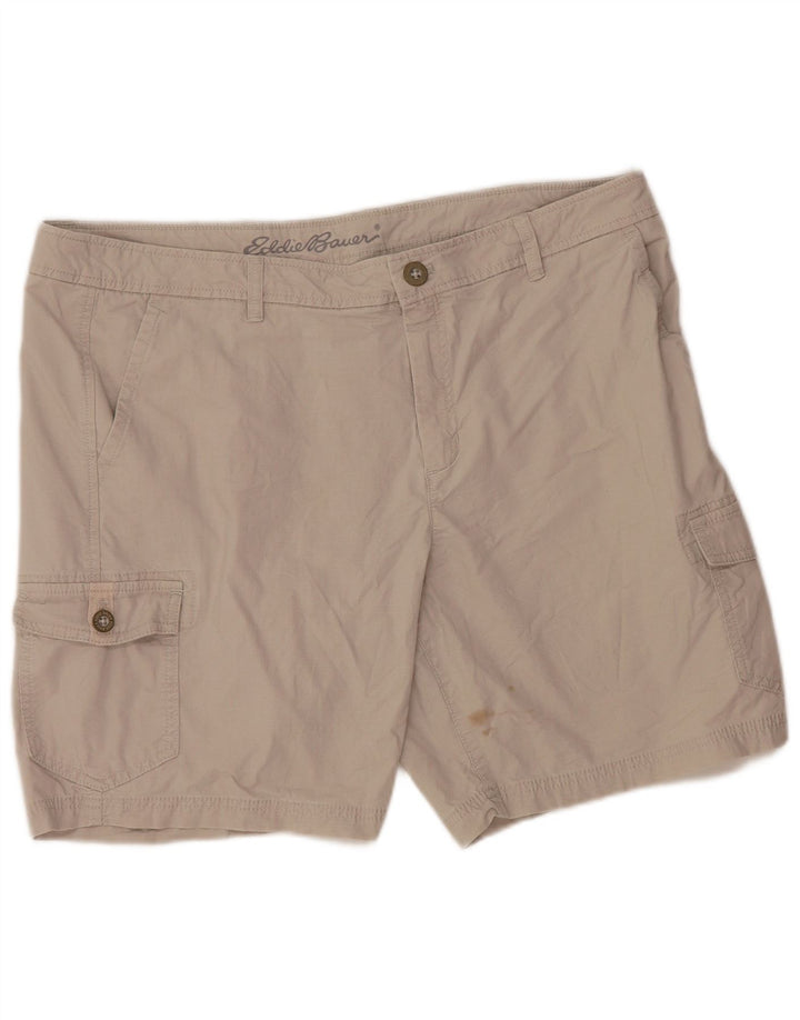 EDDIE BAUER Damen Cargoshorts US 16 2XL W38 Graue Baumwolle