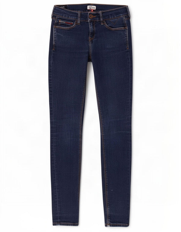 Tommy Hilfiger Damen Mid Rise Skinny Jeans W25 L30 Marineblau Baumwolle