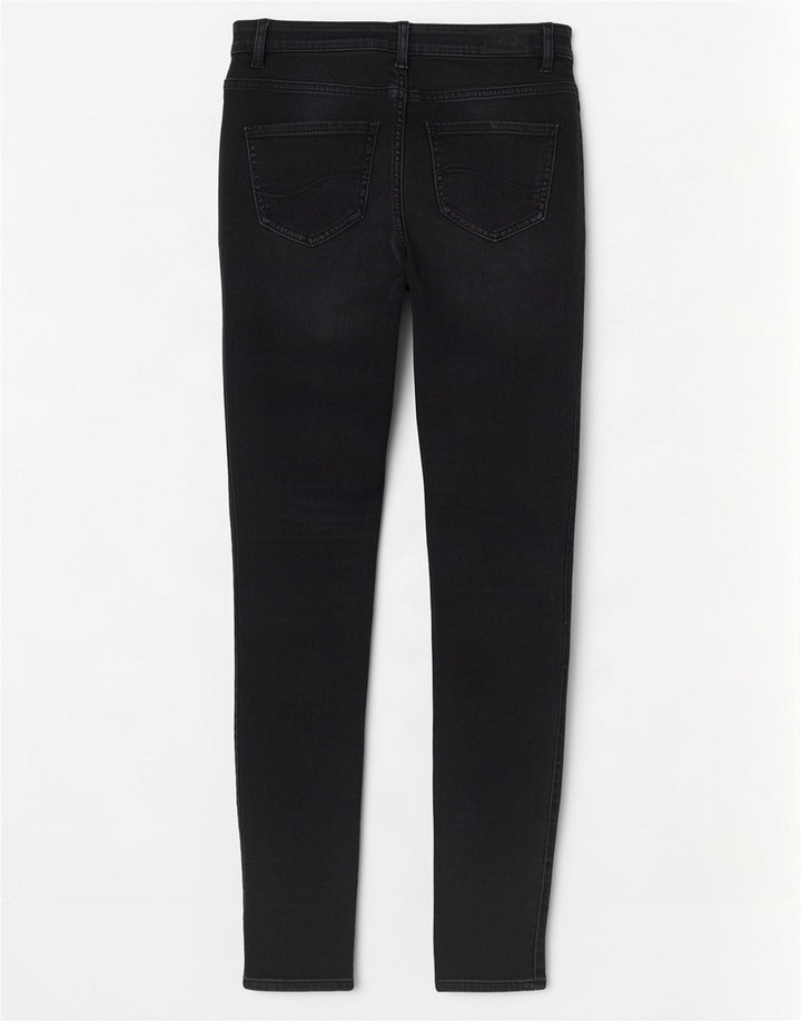 Lee Damen Skinny Jeans W26 L30 Schwarze Baumwolle