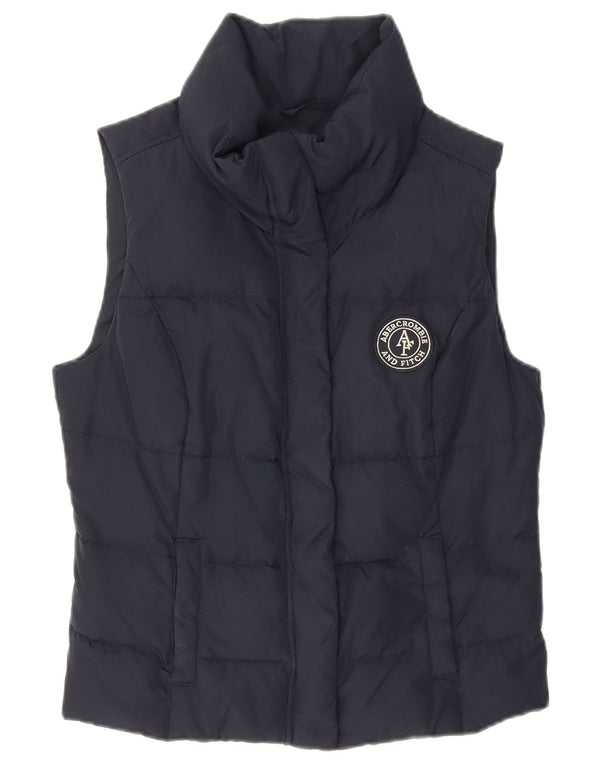 Abercrombie & Fitch Damen Wattierte Weste UK 12 Medium Marineblau Polyester