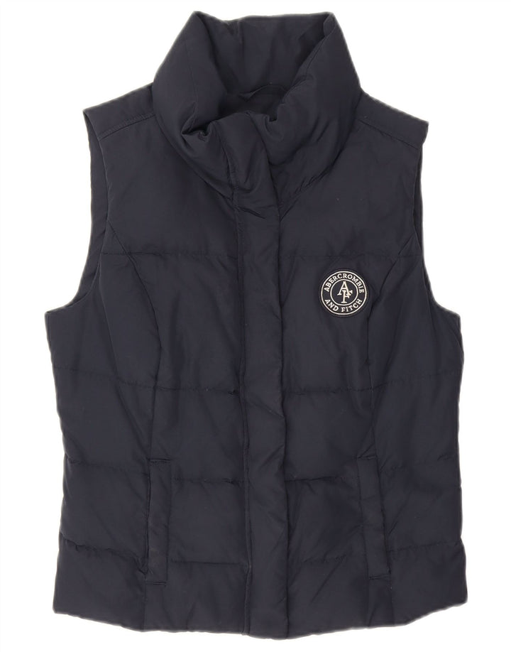 Abercrombie & Fitch Damen Wattierte Weste UK 12 Medium Marineblau Polyester