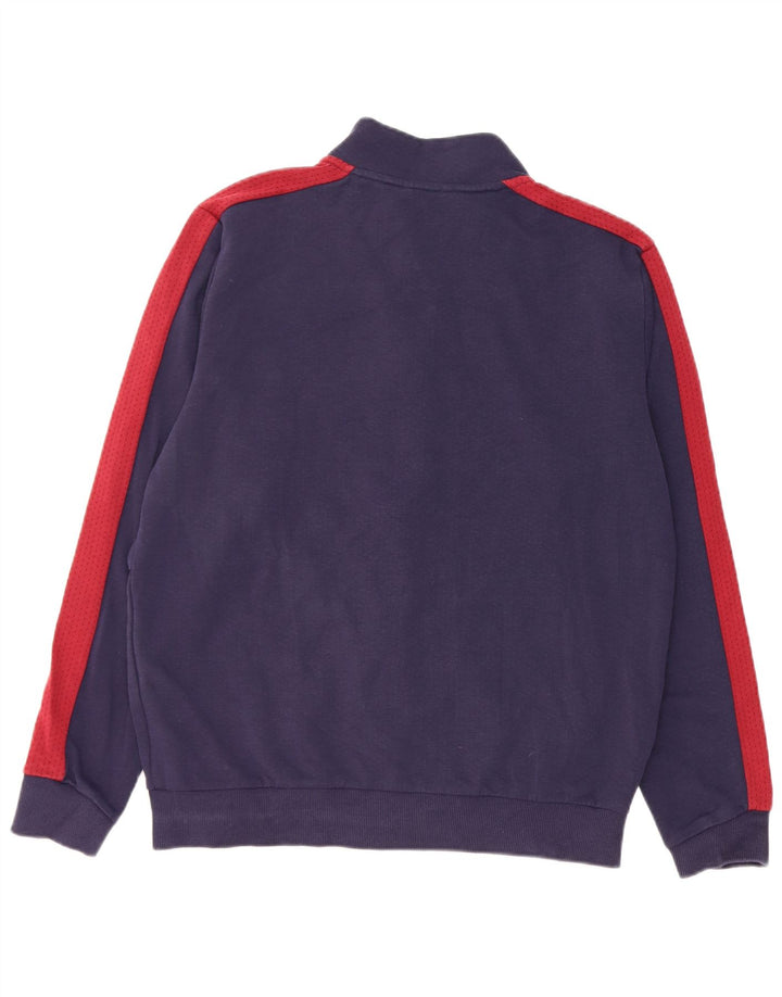 Puma Herren-Trainingsanzug-Top-Jacke aus mittelblauer, marineblauer Colourblock-Baumwolle