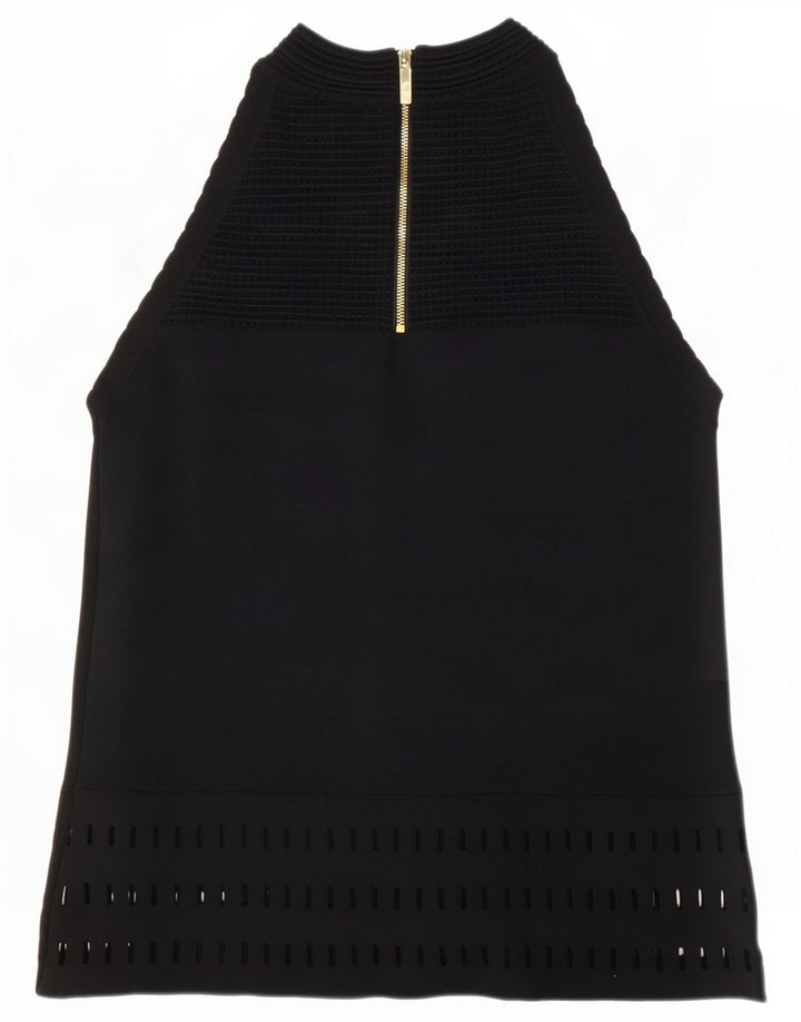 Ted Baker Damen-Blusenoberteil, Größe 2, kleine schwarze Viskose